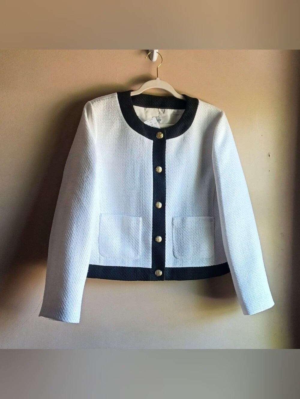 NWT J.CREW tweed Lady Jacket Blazer And Cream & Black 14